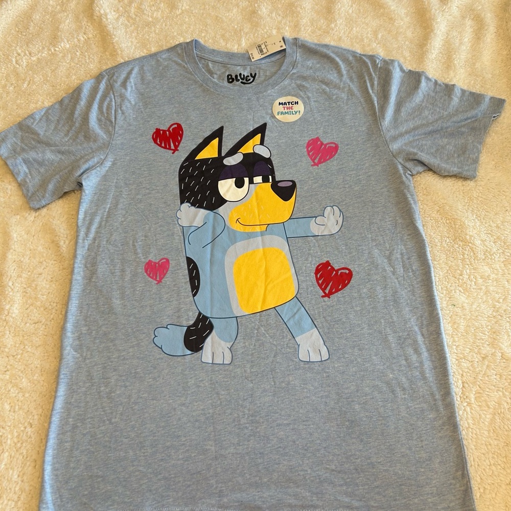 Bluey Graphic T-Shirt with Hearts